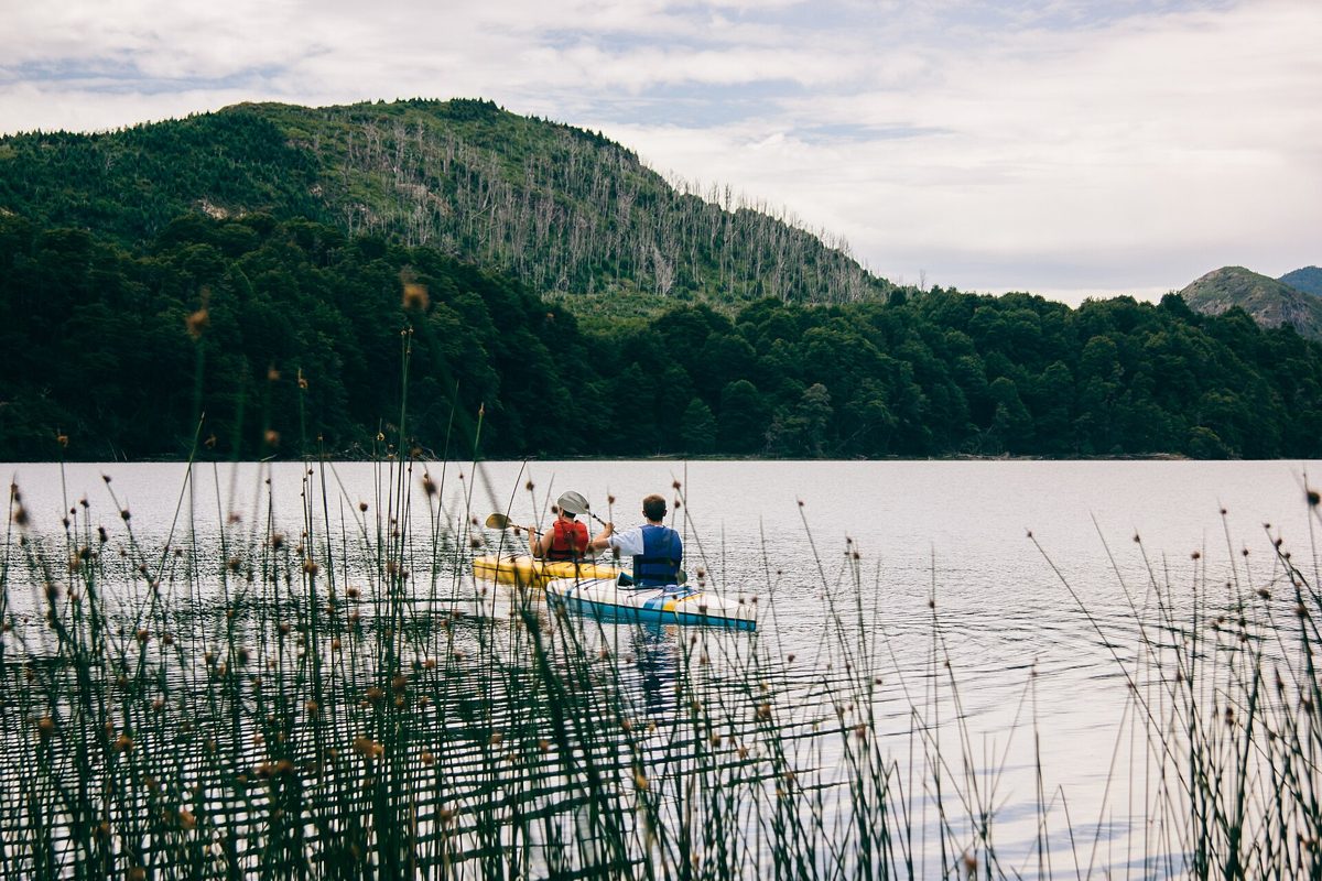 Two people in a kayak